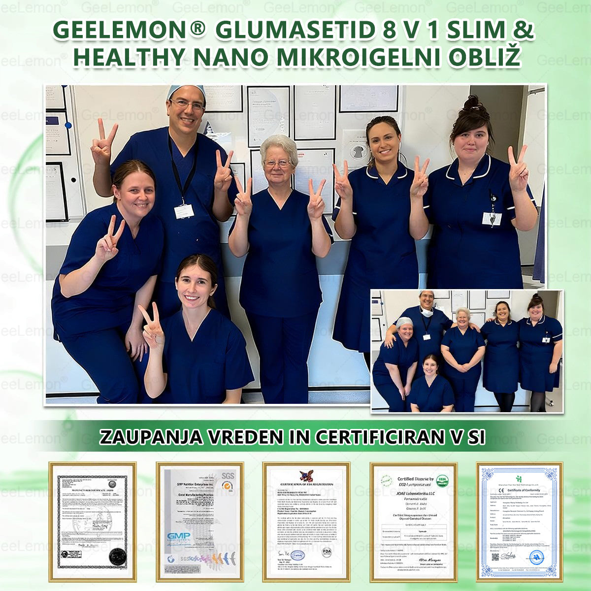 🌴🌴Registrirano pri JAZMP in GMP certificirano👩‍⚕️🎁 𝐆𝐞𝑒𝐿𝑒𝐦𝐨𝐧® 𝐆𝐥𝐮𝐦𝐚𝐬𝐞𝐭𝐢𝐝𝐞 8 v 1 Hujševalni in zdravju namenjen nano obliž z mikroiglicami 🇸🇮 (Samo enkrat na dan, vidne spremembe že v 7 dneh) ✅