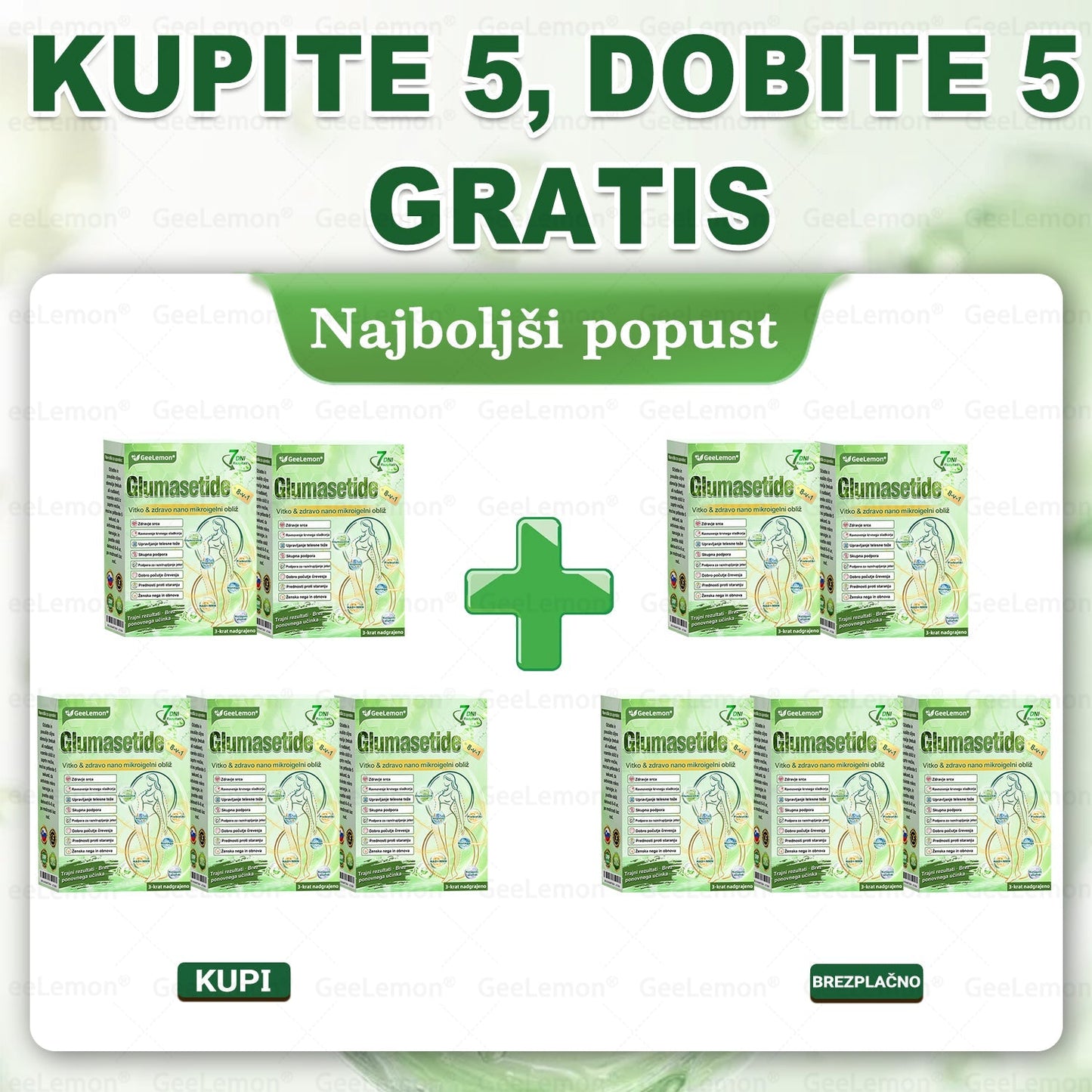 🌴🌴Registrirano pri JAZMP in GMP certificirano👩‍⚕️🎁 𝐆𝐞𝑒𝐿𝑒𝐦𝐨𝐧® 𝐆𝐥𝐮𝐦𝐚𝐬𝐞𝐭𝐢𝐝𝐞 8 v 1 Hujševalni in zdravju namenjen nano obliž z mikroiglicami 🇸🇮 (Samo enkrat na dan, vidne spremembe že v 7 dneh) ✅